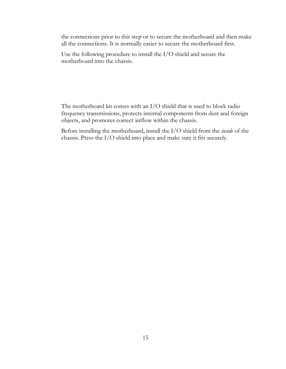 Installing the i/o shield | EVGA 141-LF-E658 User Manual | Page 15 / 54