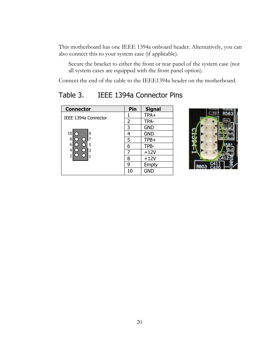 Ieee1394a (firewire) | EVGA 141-LF-E658 User Manual | Page 20 / 54