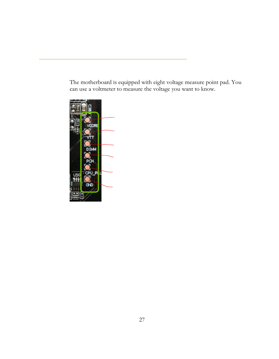Voltage measure point | EVGA 141-LF-E658 User Manual | Page 27 / 54
