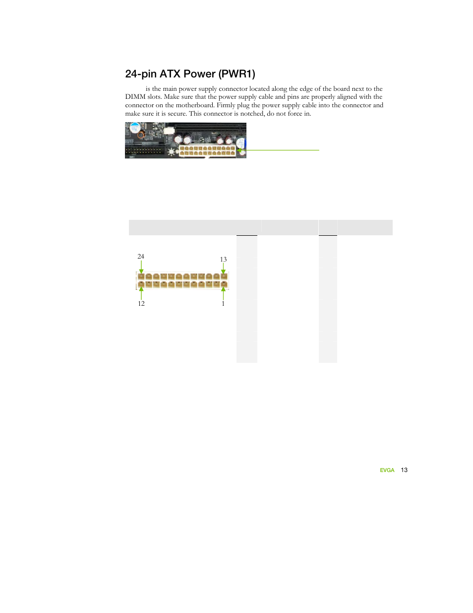 Pin atx power (pwr1) | EVGA nForce 122-YW-E173 User Manual | Page 21 / 77