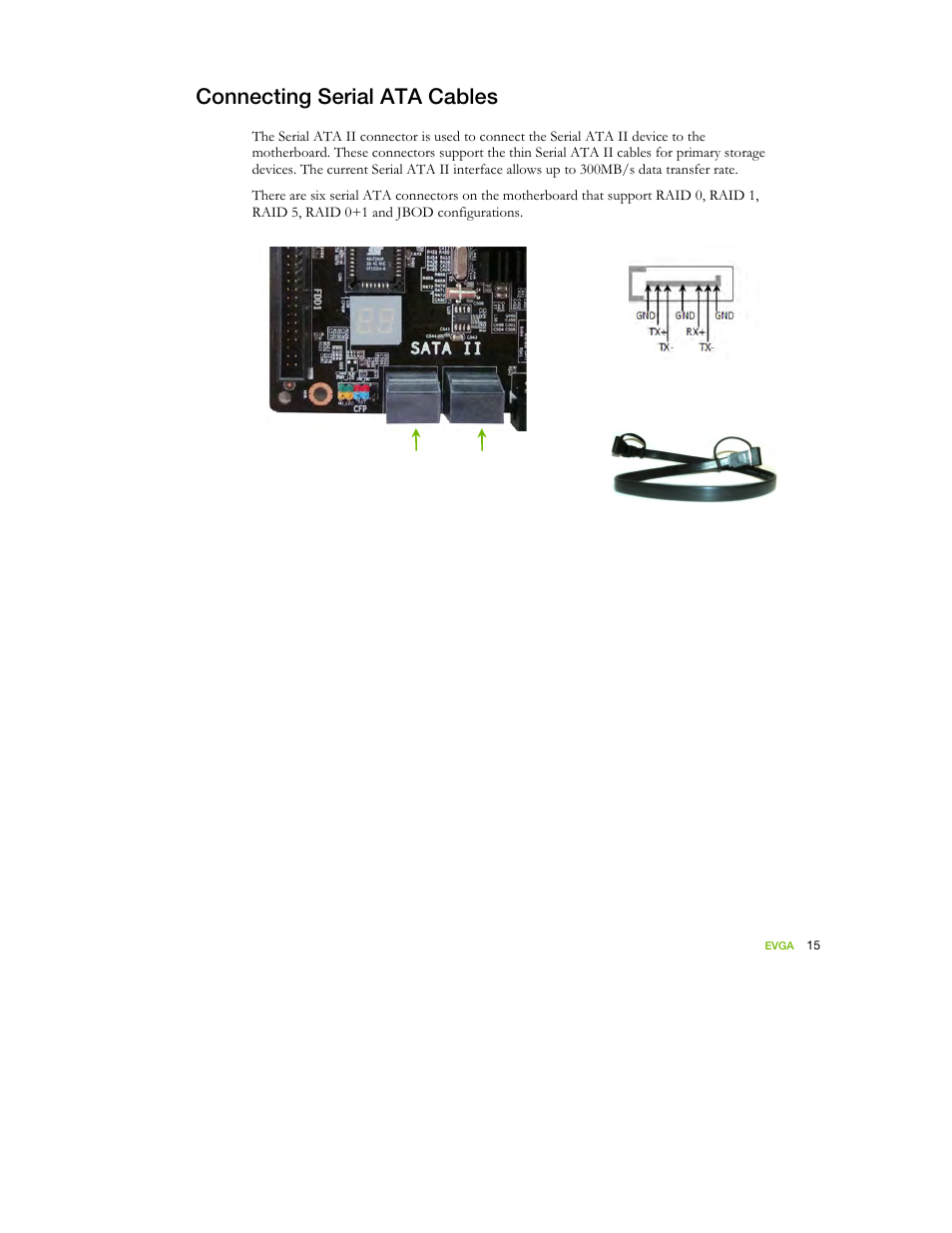 Connecting serial ata cables | EVGA nForce 122-YW-E173 User Manual | Page 23 / 77