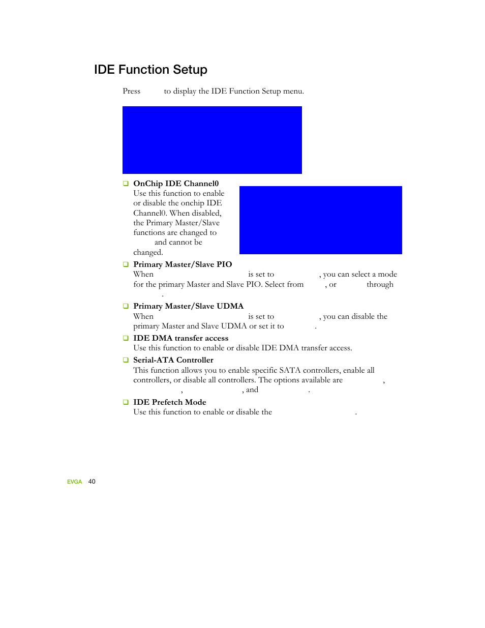 Ide function setup | EVGA nForce 122-YW-E173 User Manual | Page 48 / 77