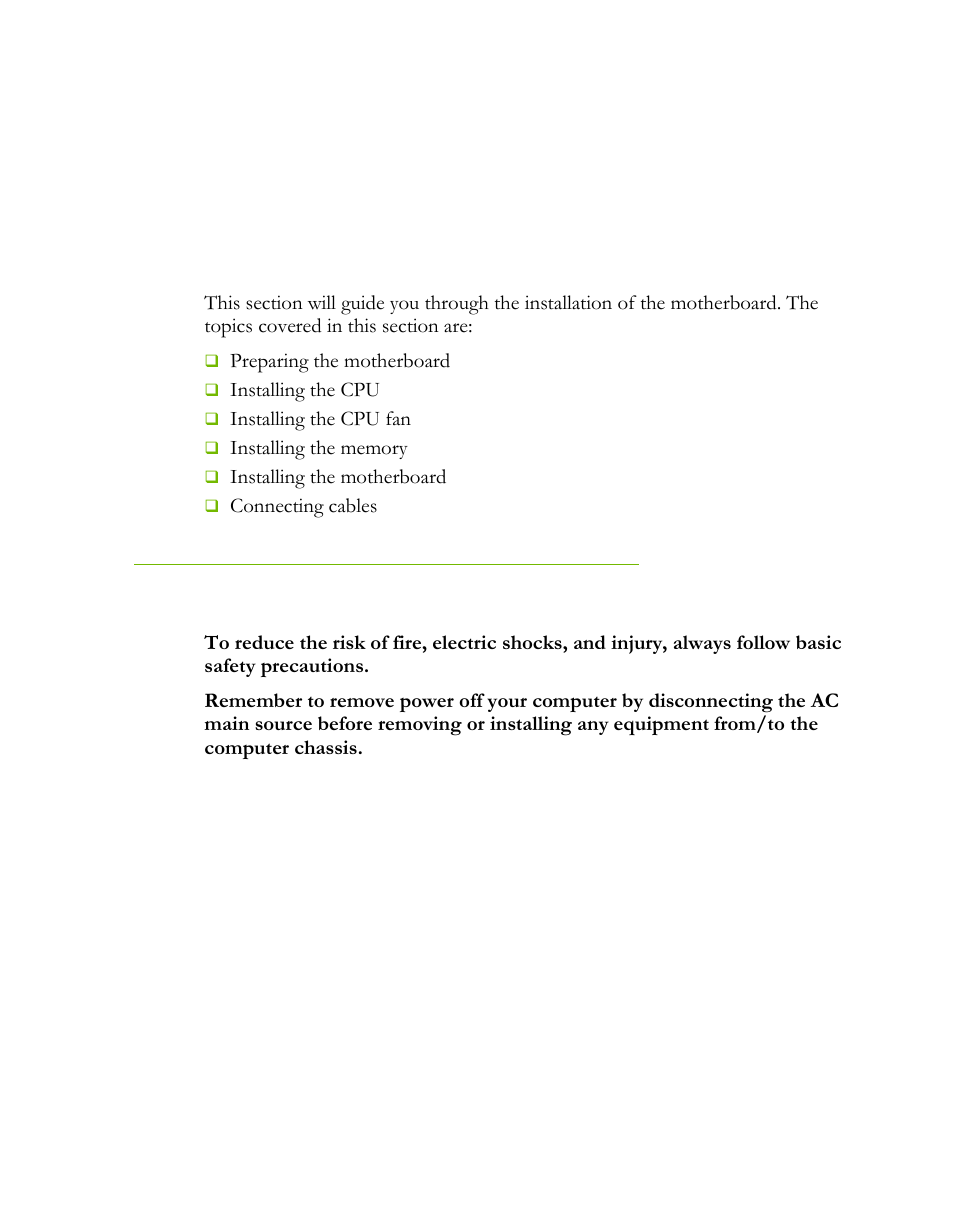 Hardware installation, Safety instructions | EVGA P55 FTW User Manual | Page 10 / 52