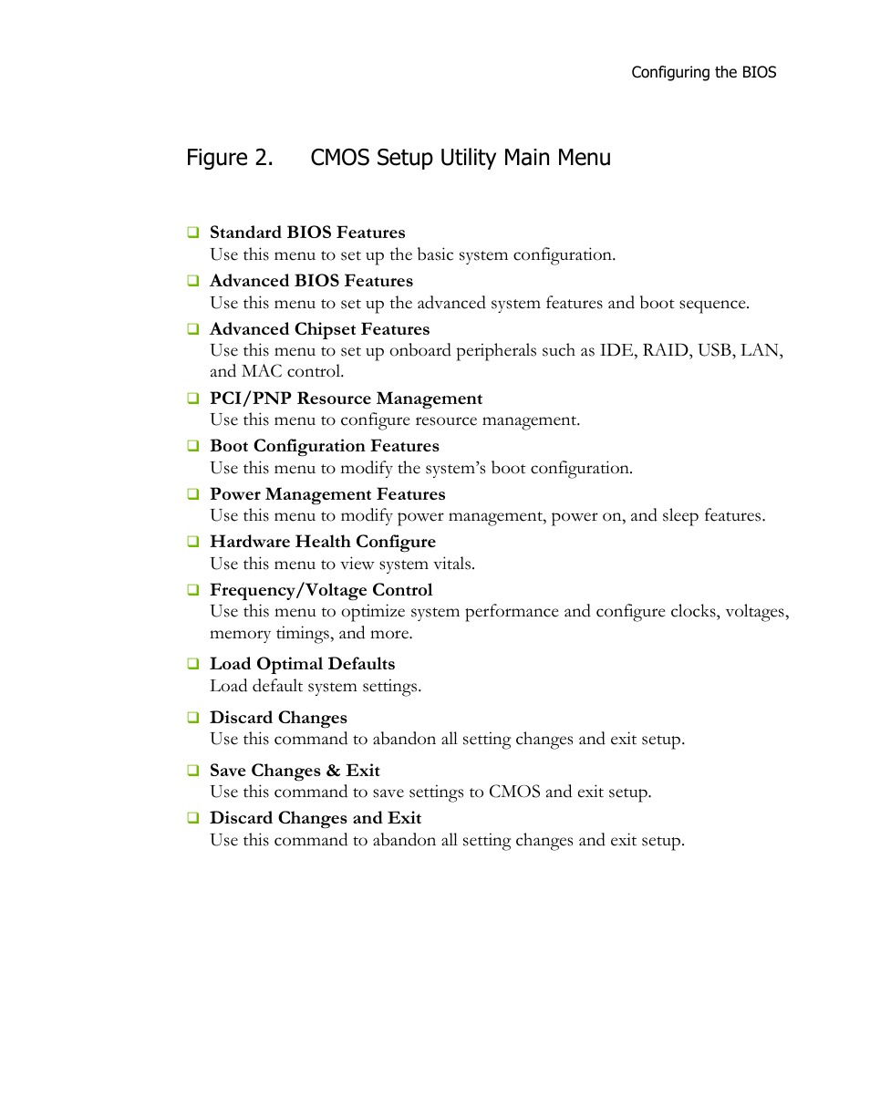 Figure 2, Cmos setup utility main menu, Figure 2. cmos setup utility main menu | EVGA P55 FTW User Manual | Page 33 / 52