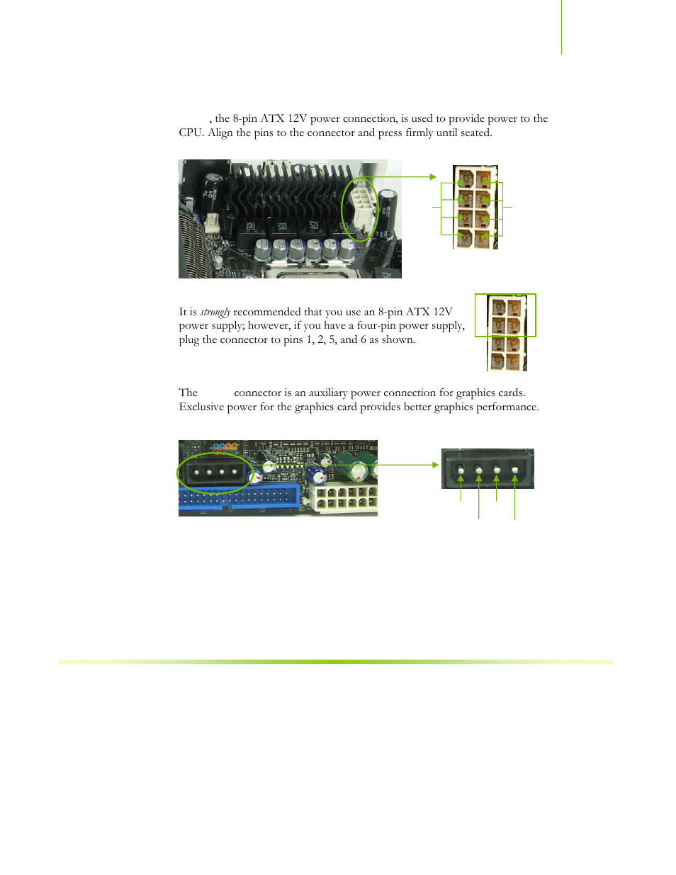 Pin atx 12v power, Auxiliary power for graphics | EVGA NFORCE 680I SLI 122-CK-NF68-XX User Manual | Page 70 / 170