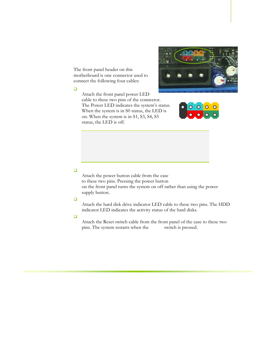Connecting internal headers, Front panel header | EVGA NFORCE 680I SLI 122-CK-NF68-XX User Manual | Page 72 / 170