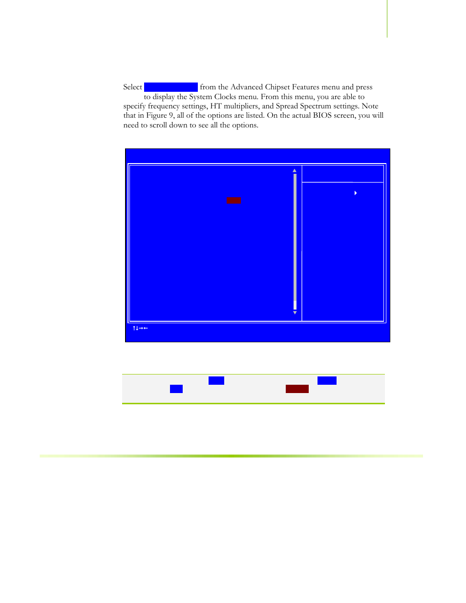 System clocks, Figure 9. system clocks menu, Select | EVGA NFORCE 680I SLI 122-CK-NF68-XX User Manual | Page 94 / 170