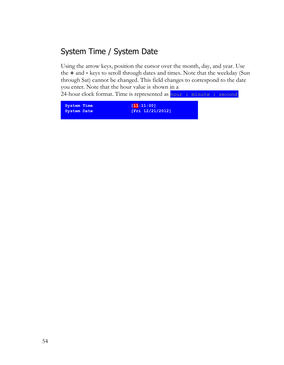 System time / system date | EVGA Classified SR-2 User Manual | Page 54 / 73