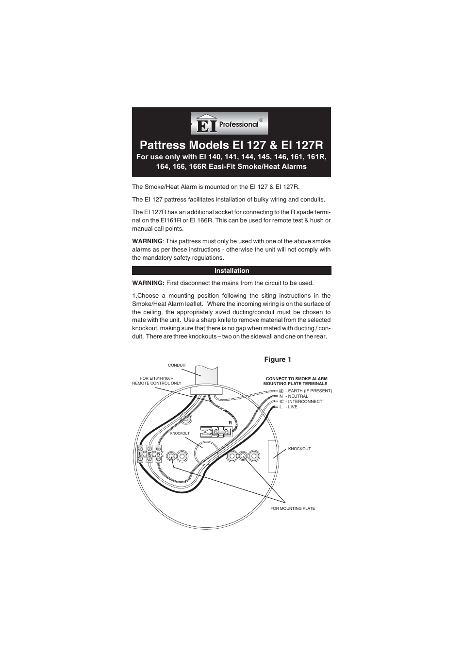 Ei Electronics Pattress EI 127R User Manual | 2 pages