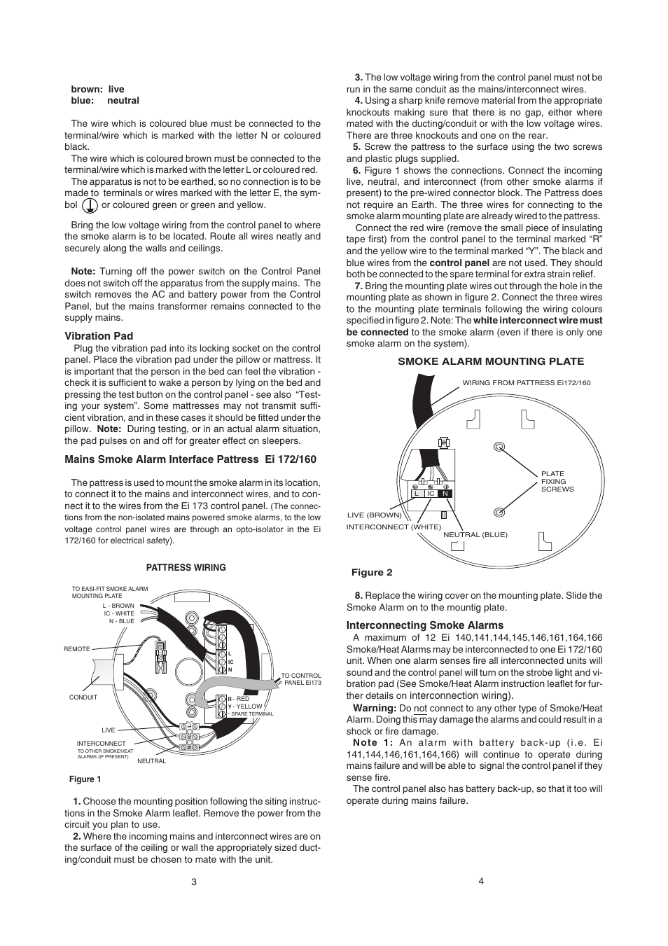 Vibration pad, Interconnecting smoke alarms | Ei Electronics Ei161 User Manual | Page 2 / 4