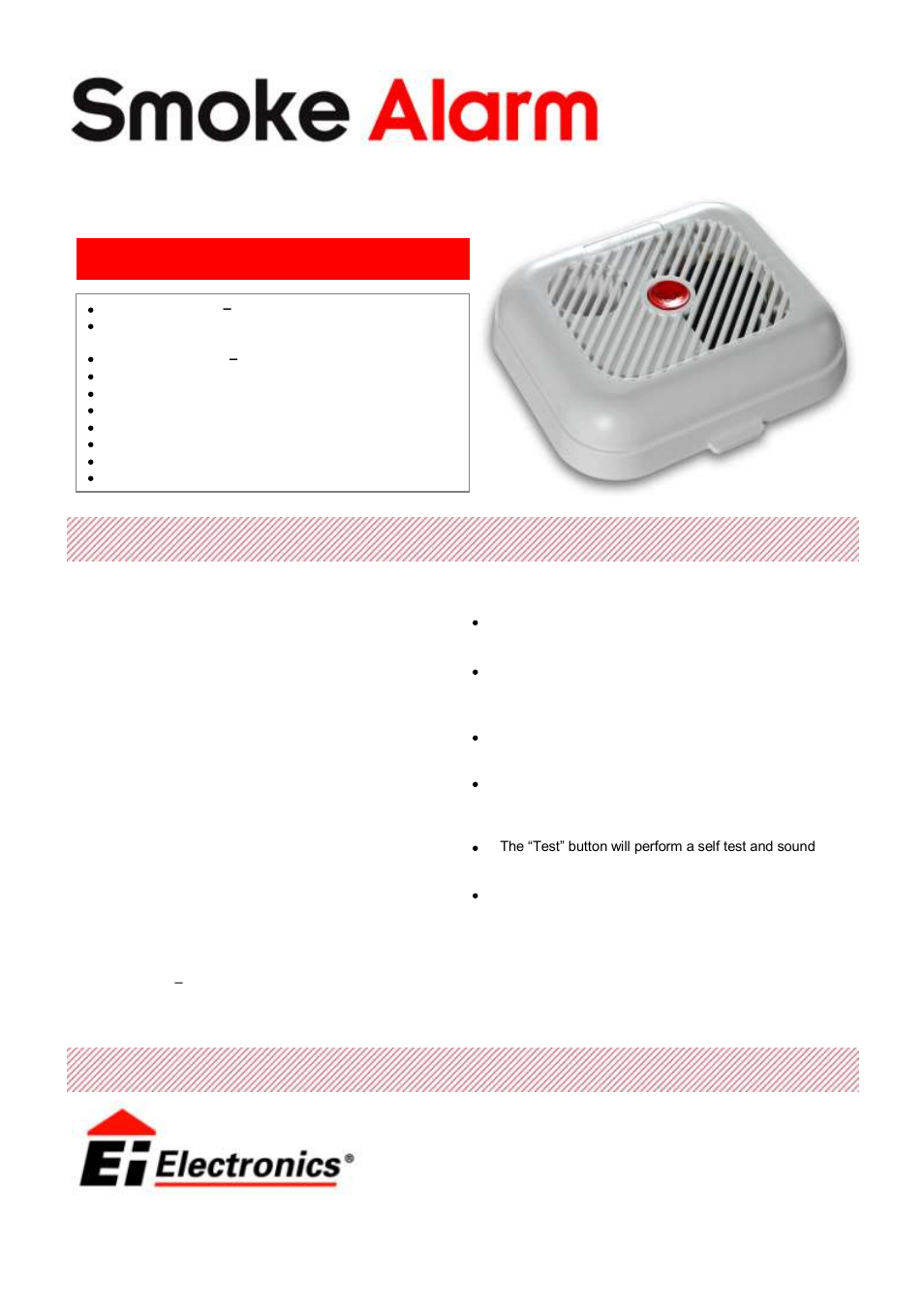 Ei Electronics Ei100B User Manual | 2 pages