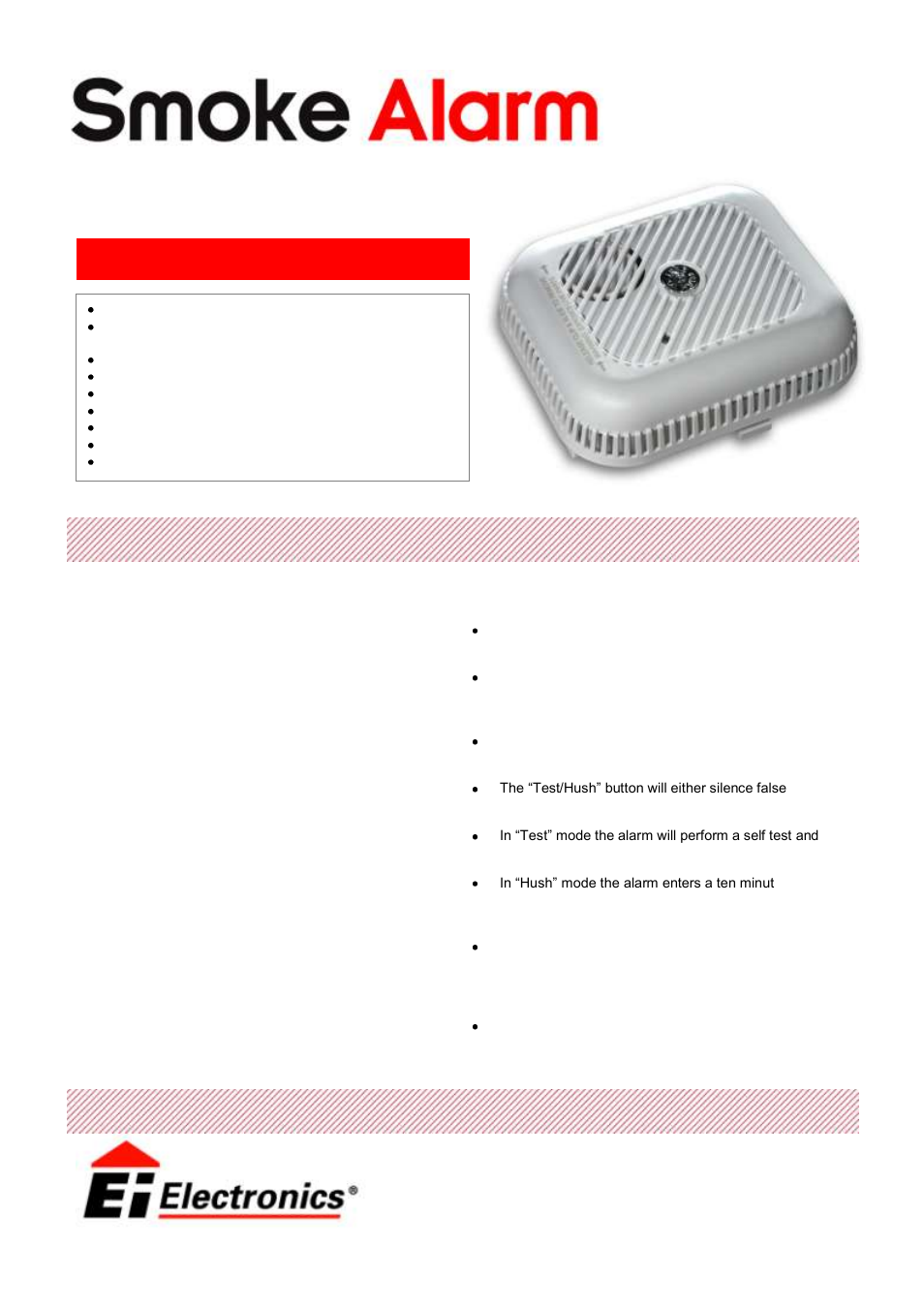 Ei Electronics Ei156TLH User Manual | 2 pages