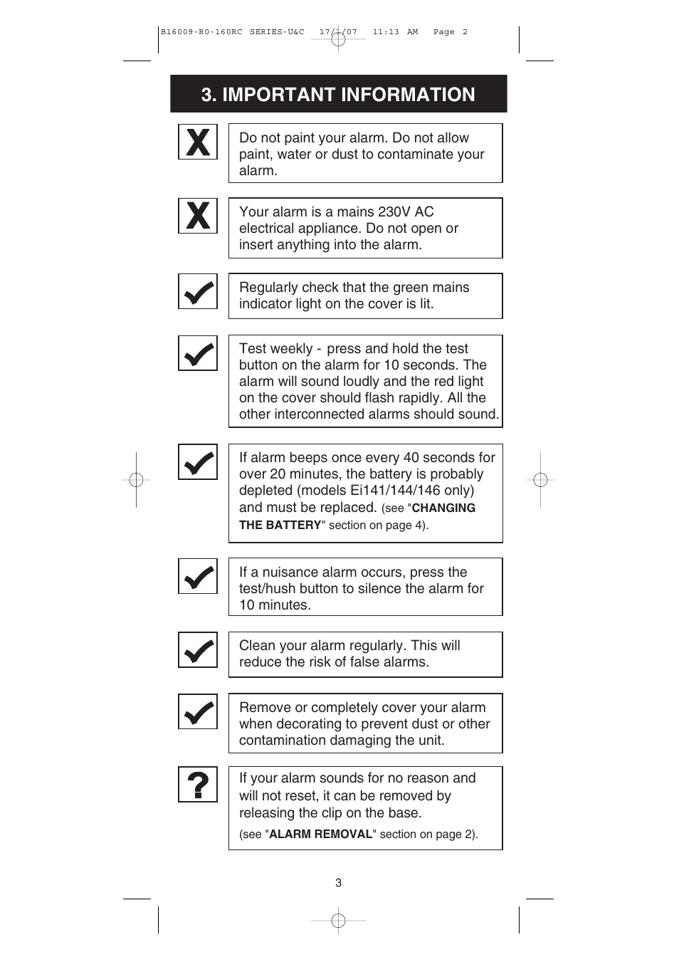 Important information | Ei Electronics B16009-R0-160RC Series User Manual | Page 2 / 12