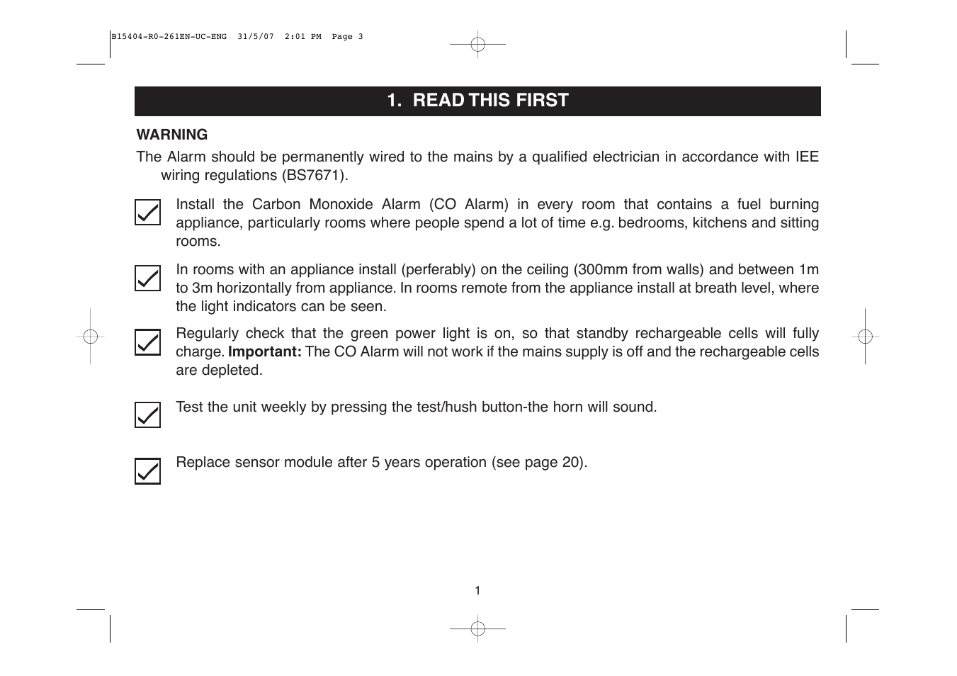 Read this first | Ei Electronics Ei 261EN User Manual | Page 3 / 32
