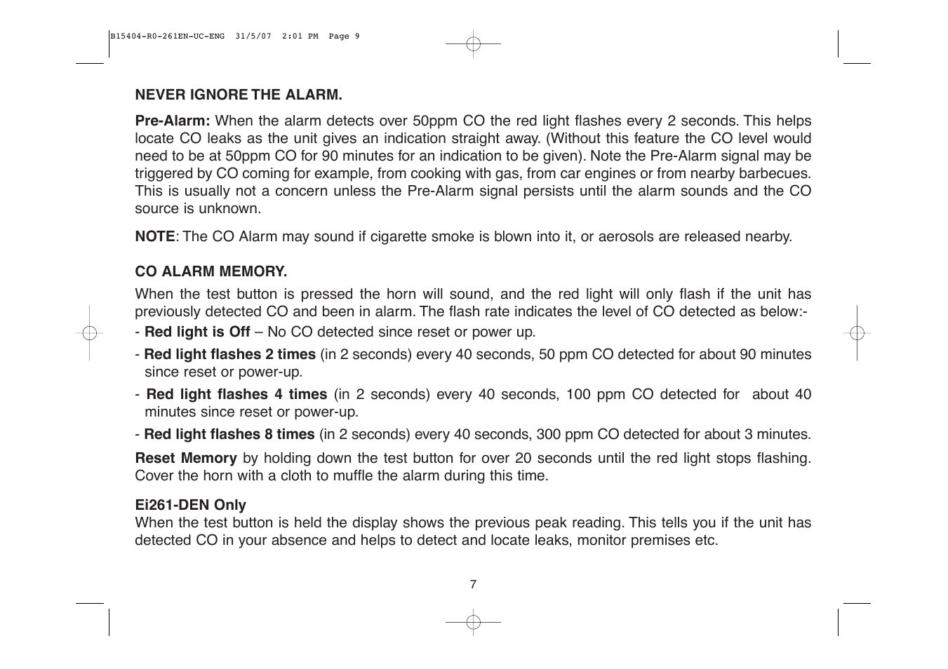 Ei Electronics Ei 261EN User Manual | Page 9 / 32