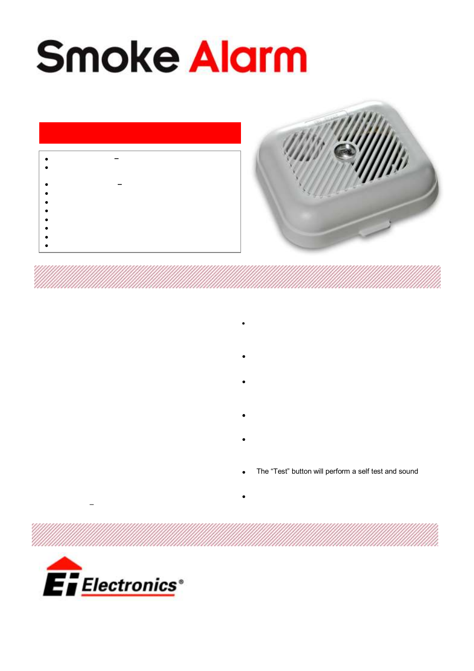 Ei Electronics Ei100C User Manual | 2 pages