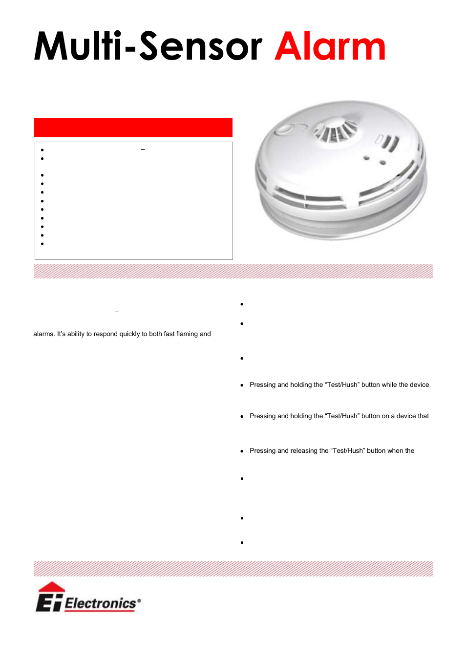 Ei Electronics Ei2110 User Manual | 2 pages