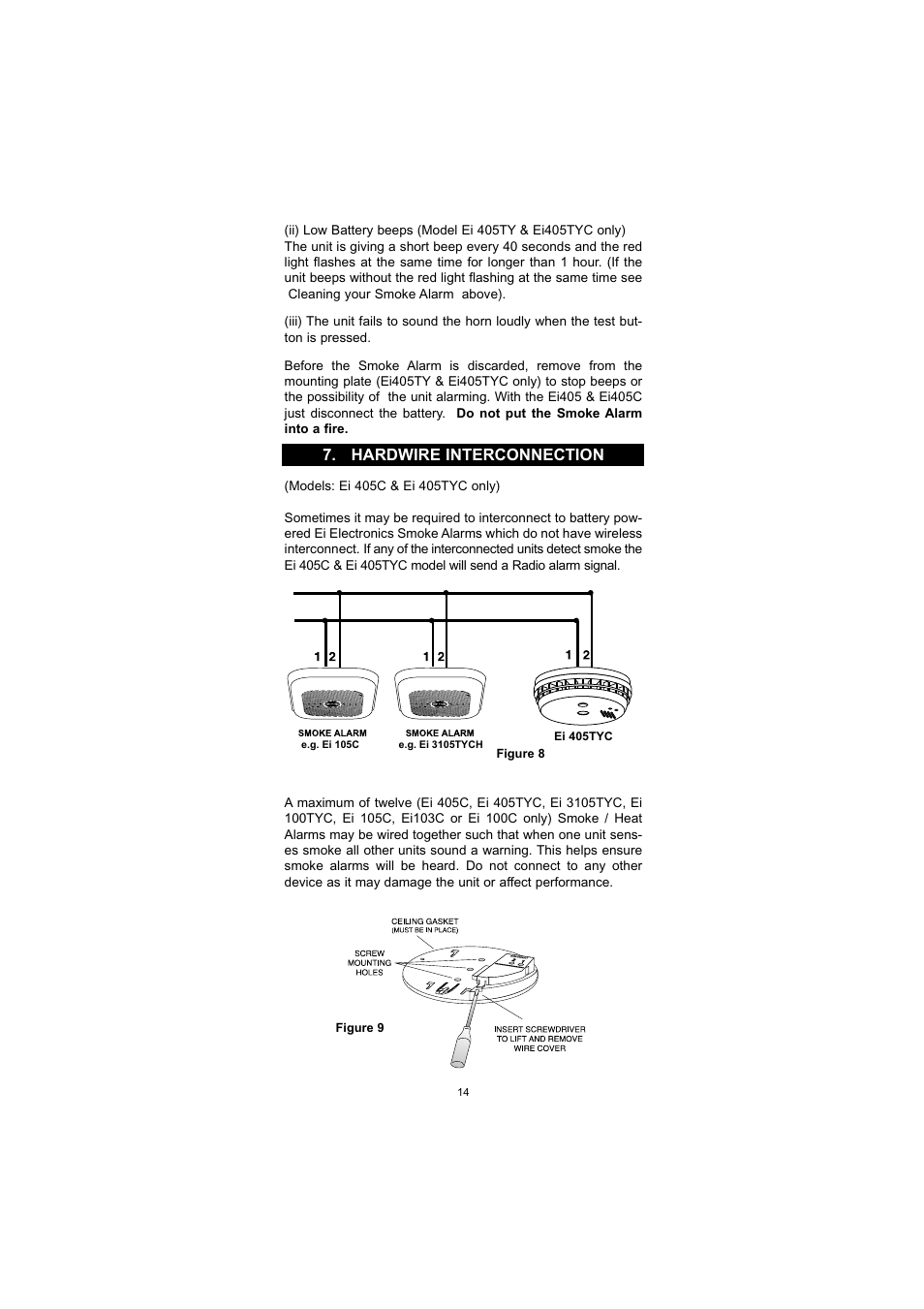 Hardwire interconnection | Ei Electronics Ei 405TYC User Manual | Page 14 / 24