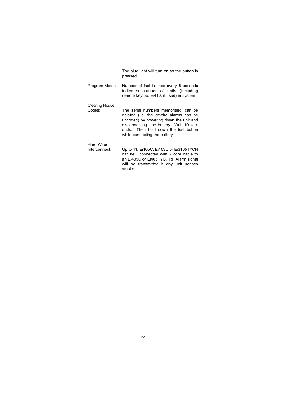 Ei Electronics Ei 405TYC User Manual | Page 22 / 24