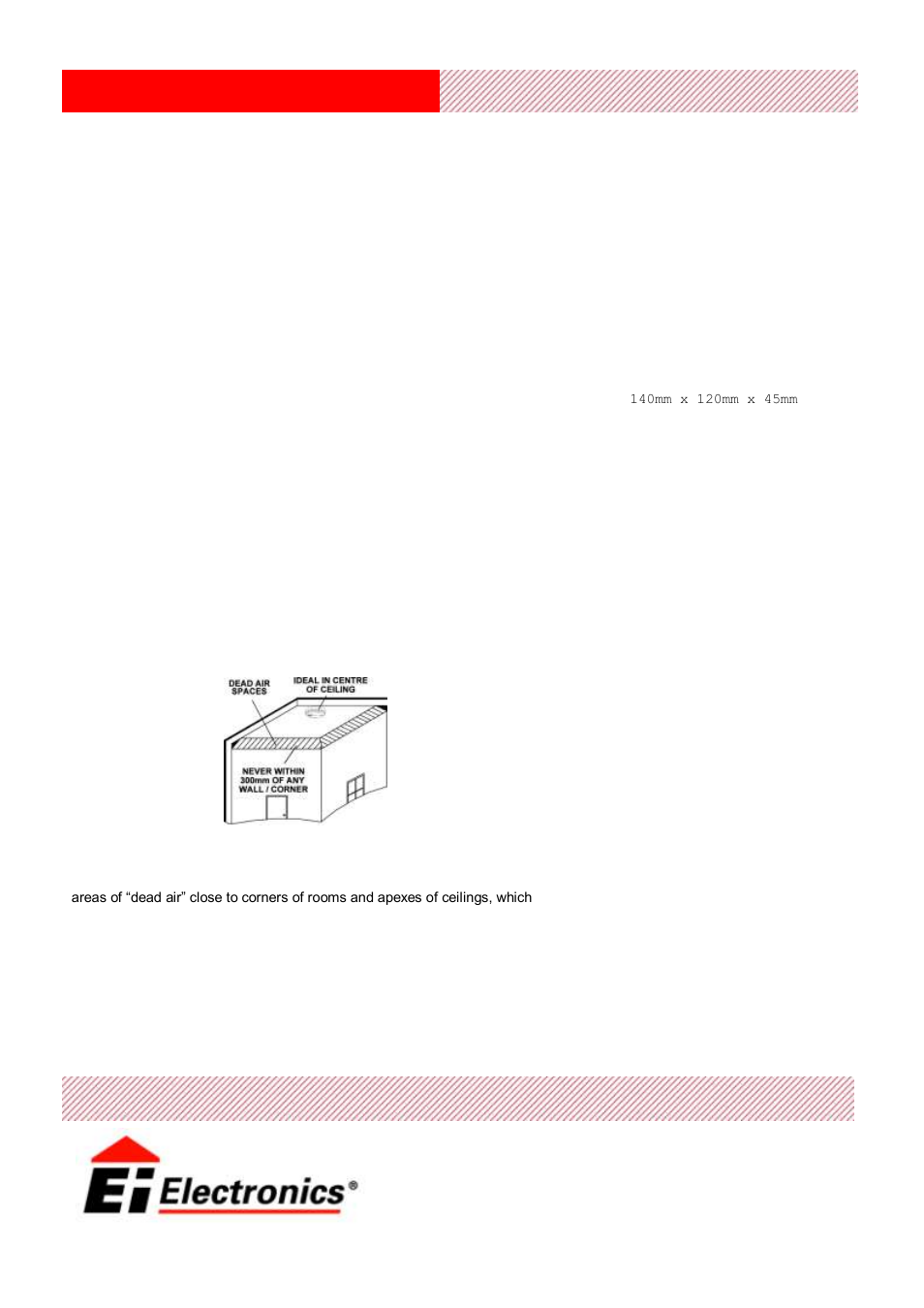 Model ei100s ionisation, Installation & placement, Technical specification | Ei Electronics Ei100S User Manual | Page 2 / 2