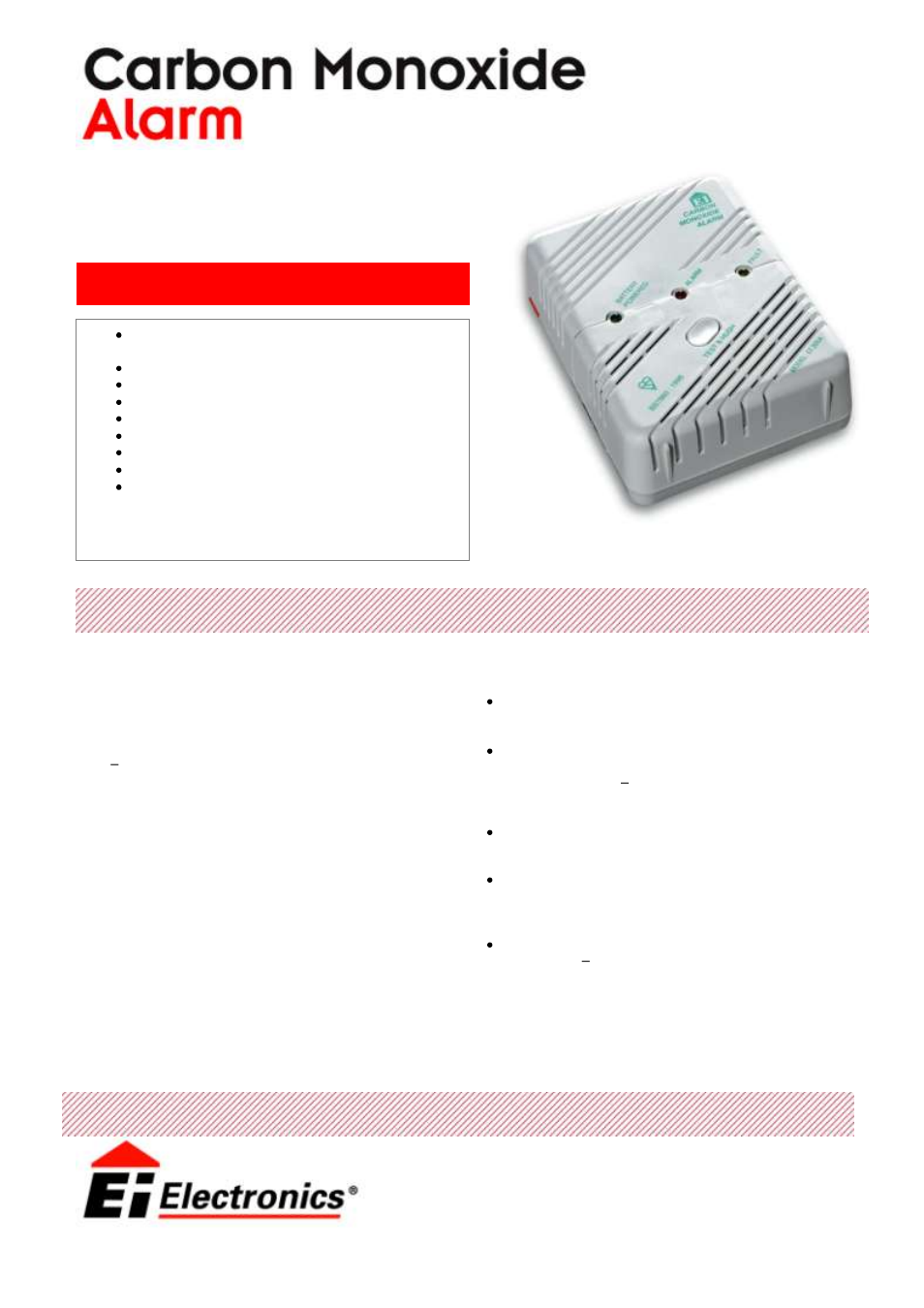 Ei Electronics Carbon Monoxide Alarm Ei 204EN User Manual | 2 pages