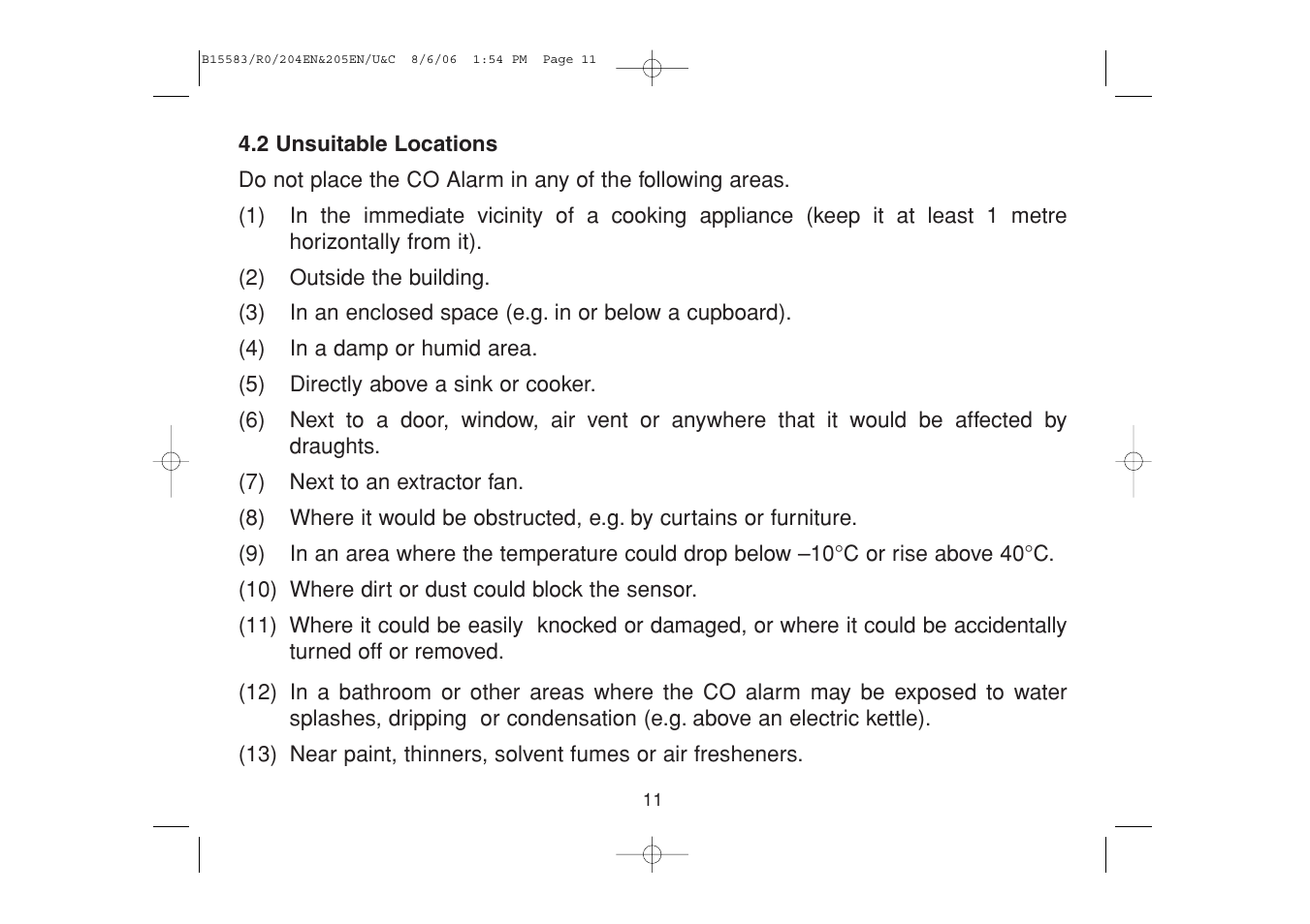 Ei Electronics Carbon Monoxide Alarm Ei 205ENA User Manual | Page 11 / 32