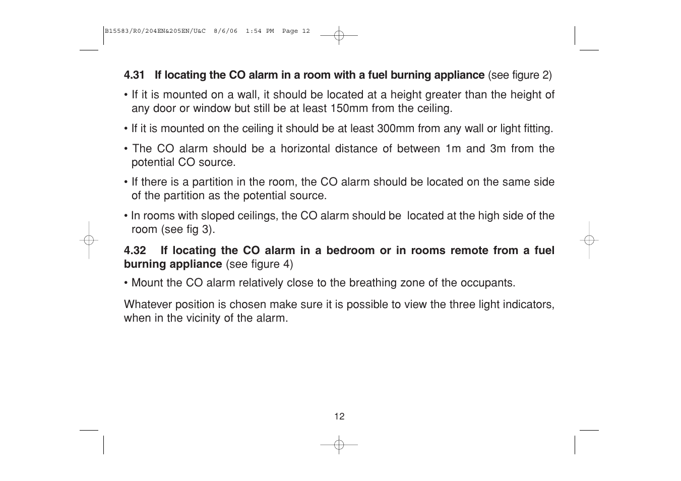 Ei Electronics Carbon Monoxide Alarm Ei 205ENA User Manual | Page 12 / 32