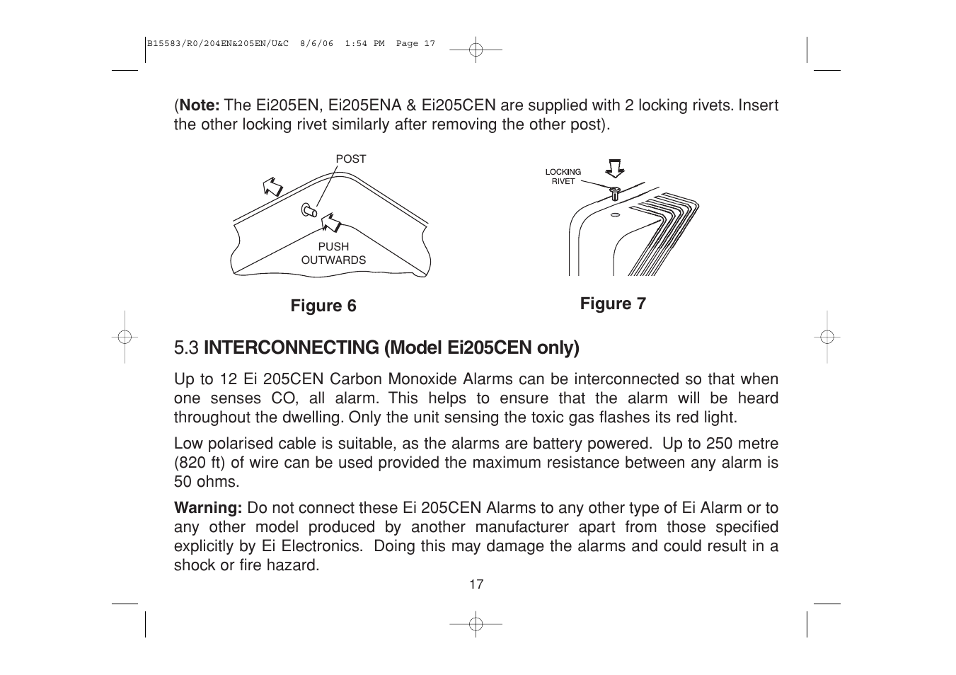 3 interconnecting (model ei205cen only) | Ei Electronics Carbon Monoxide Alarm Ei 205ENA User Manual | Page 17 / 32