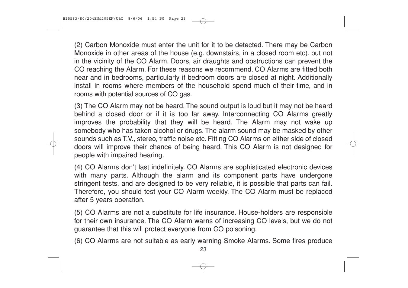 Ei Electronics Carbon Monoxide Alarm Ei 205ENA User Manual | Page 23 / 32