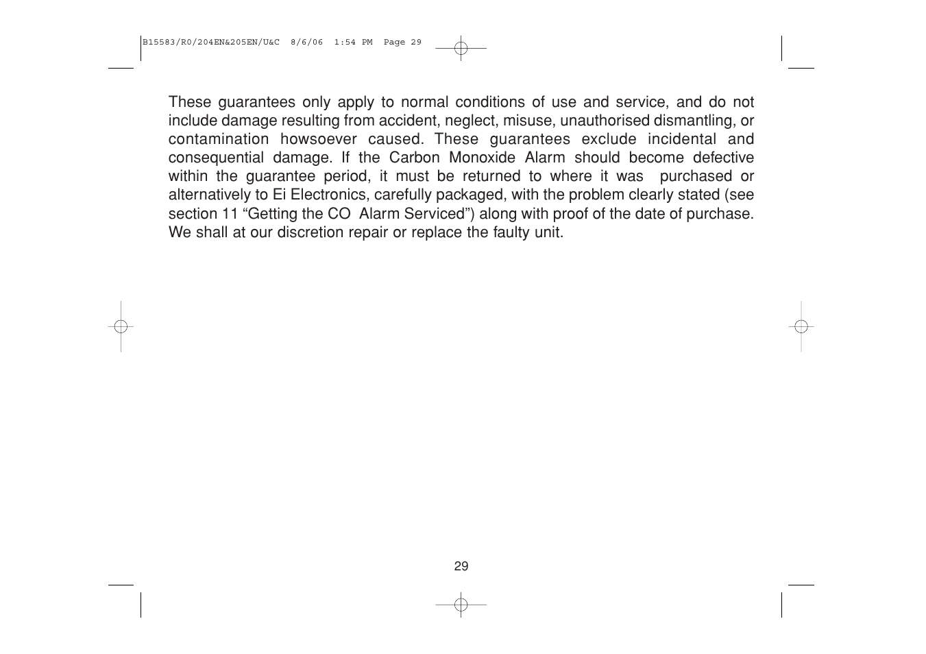 Ei Electronics Carbon Monoxide Alarm Ei 205ENA User Manual | Page 29 / 32