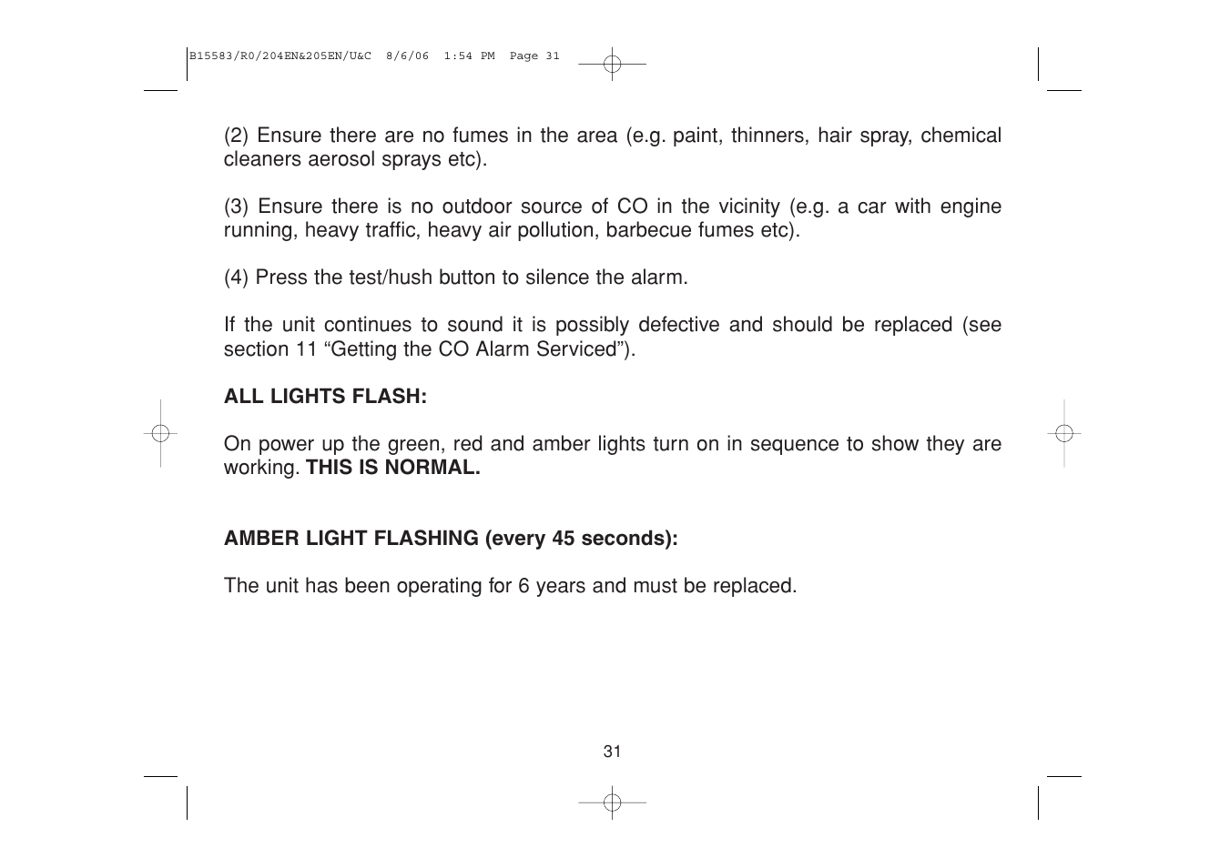 Ei Electronics Carbon Monoxide Alarm Ei 205ENA User Manual | Page 31 / 32