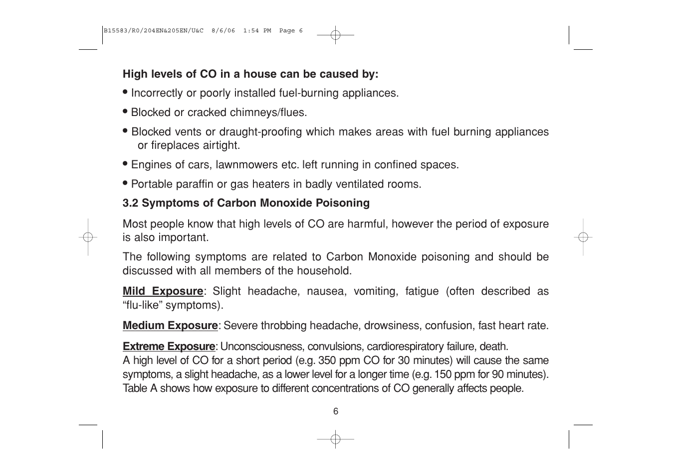 Ei Electronics Carbon Monoxide Alarm Ei 205ENA User Manual | Page 6 / 32