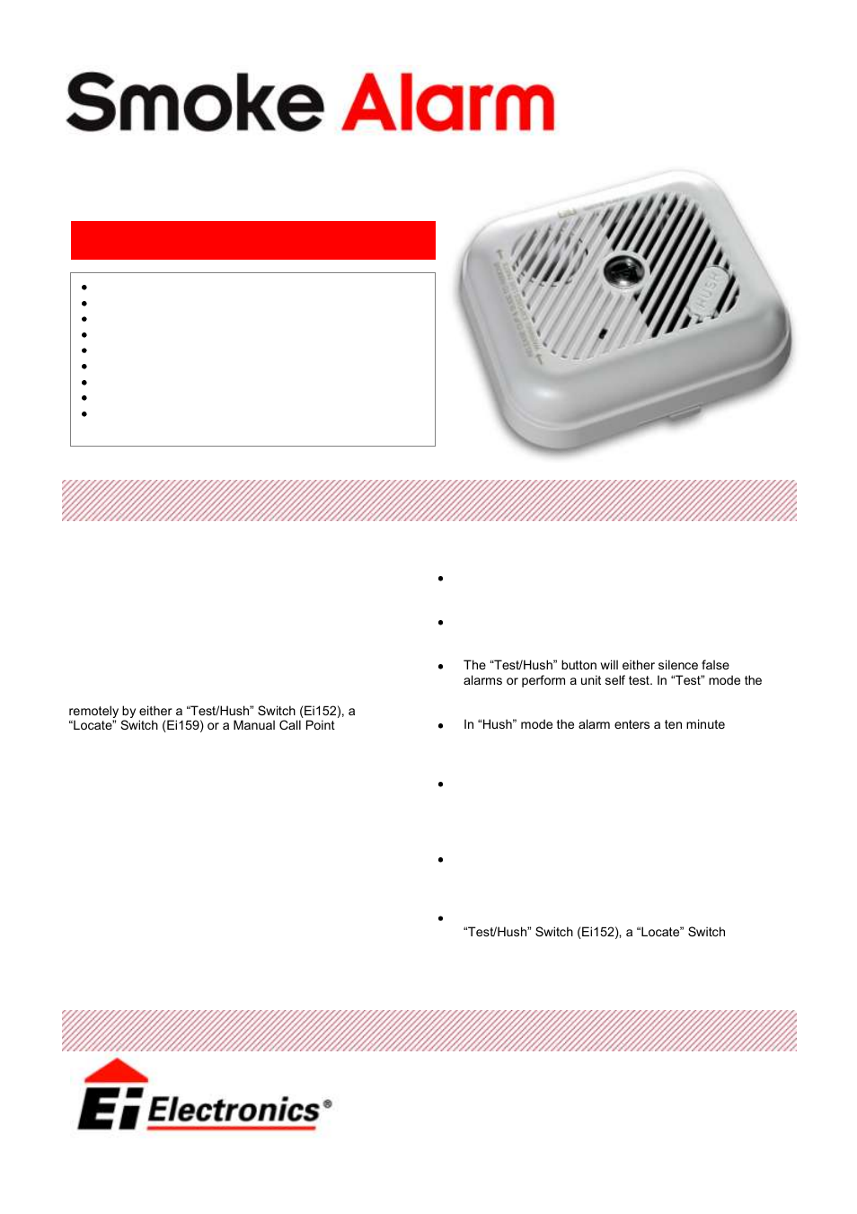 Ei Electronics Ei151TLR User Manual | 2 pages