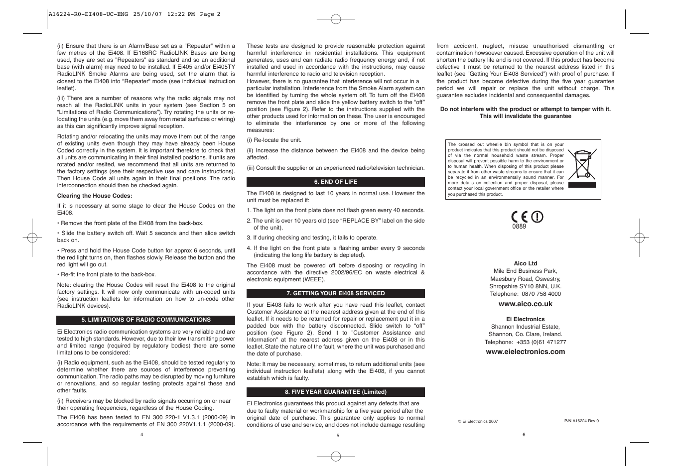 Ei Electronics RadioLink Ei408 User Manual | Page 2 / 2