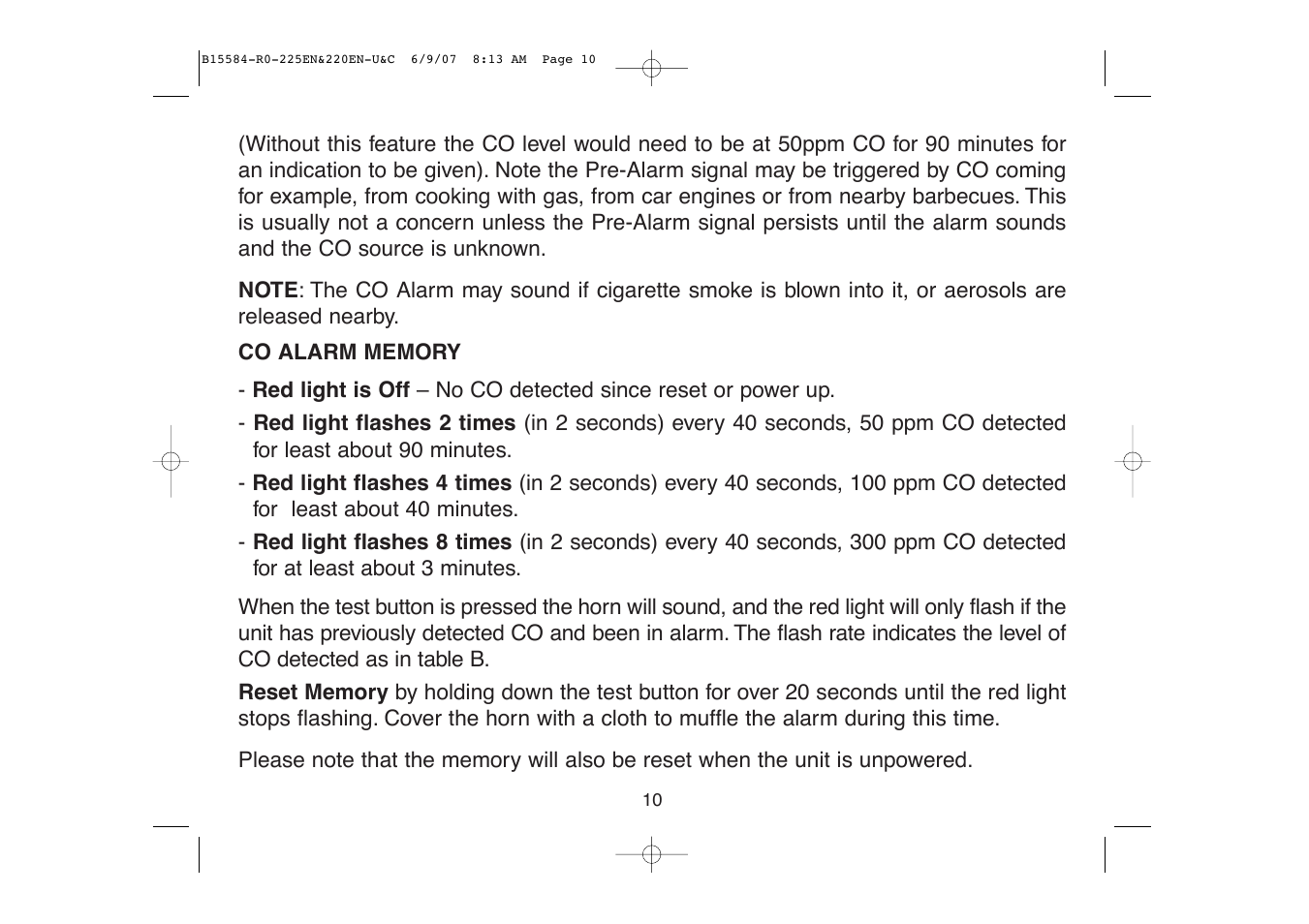 Ei Electronics Carbon Monoxide Alarm Ei220EN User Manual | Page 10 / 32