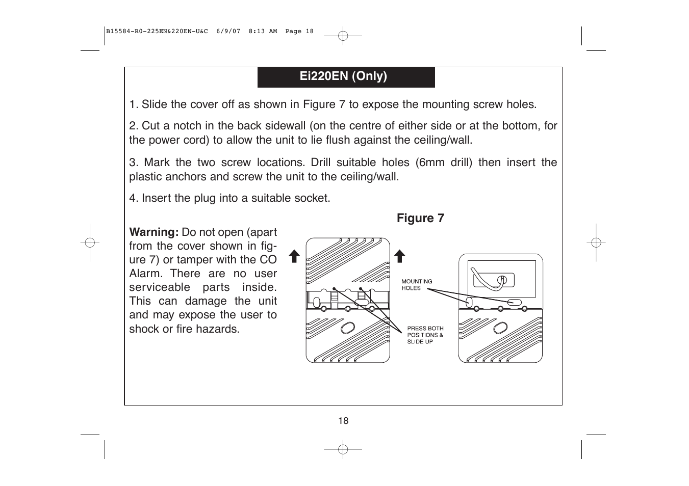 Ei Electronics Carbon Monoxide Alarm Ei220EN User Manual | Page 18 / 32