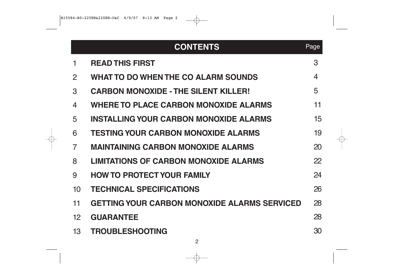 Ei Electronics Carbon Monoxide Alarm Ei220EN User Manual | Page 2 / 32