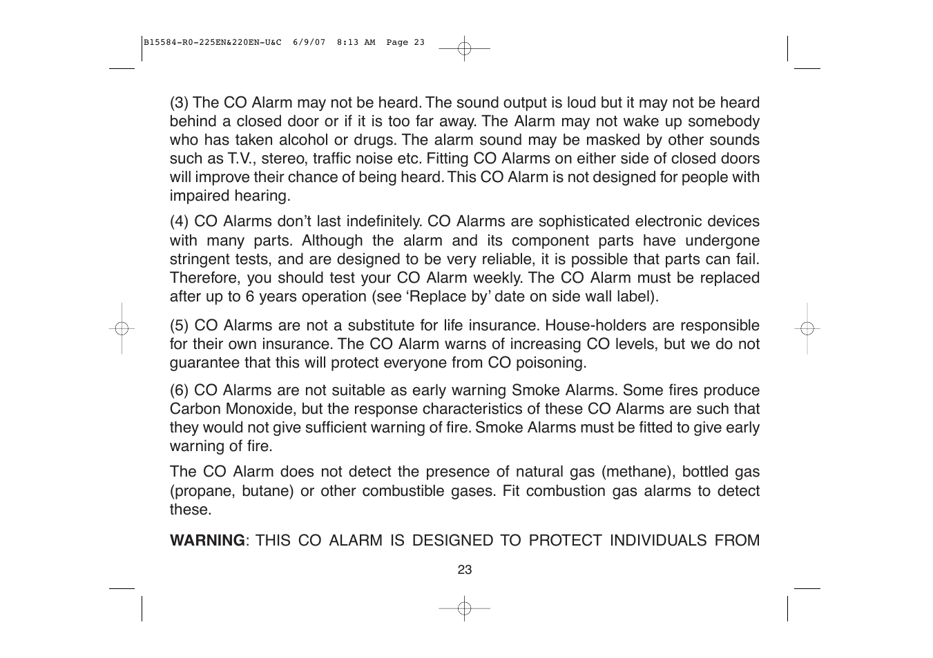 Ei Electronics Carbon Monoxide Alarm Ei220EN User Manual | Page 23 / 32