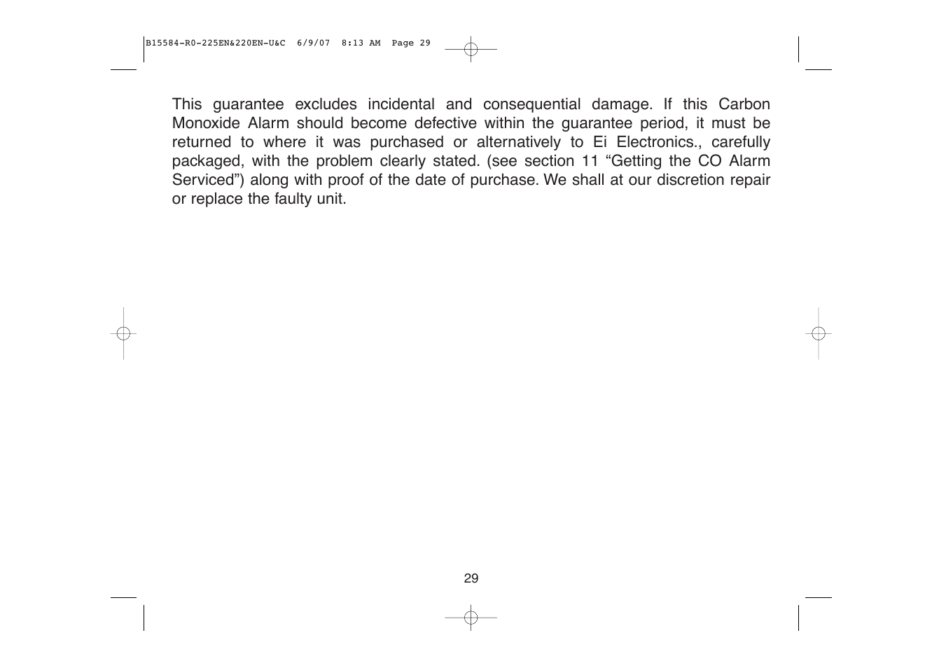 Ei Electronics Carbon Monoxide Alarm Ei220EN User Manual | Page 29 / 32