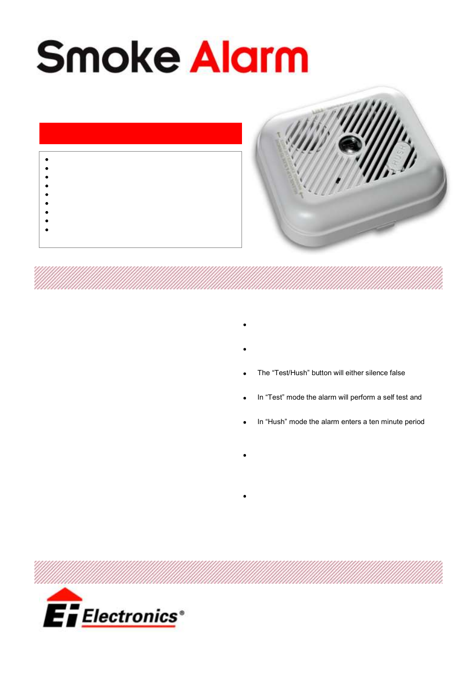 Ei Electronics Ei151TL User Manual | 2 pages