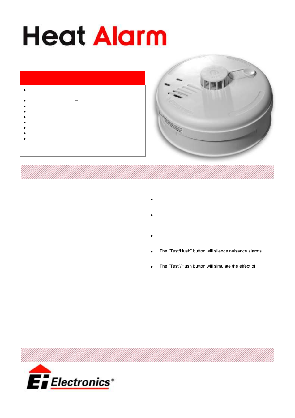 Ei Electronics Ei184 User Manual | 2 pages