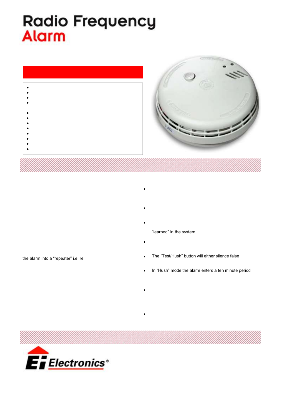 Ei Electronics Ei405TY RF User Manual | 2 pages