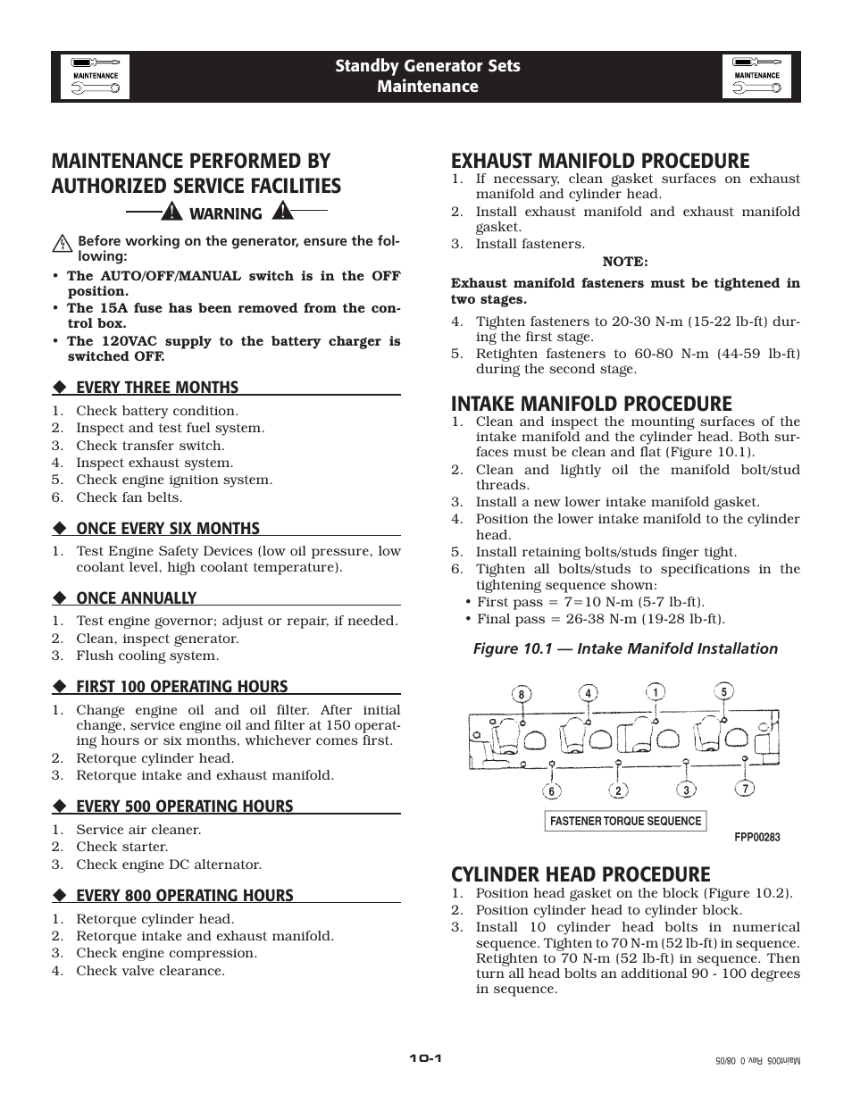 Exhaust manifold procedure, Intake manifold procedure, Cylinder head procedure | Elite 005212-0 User Manual | Page 16 / 52