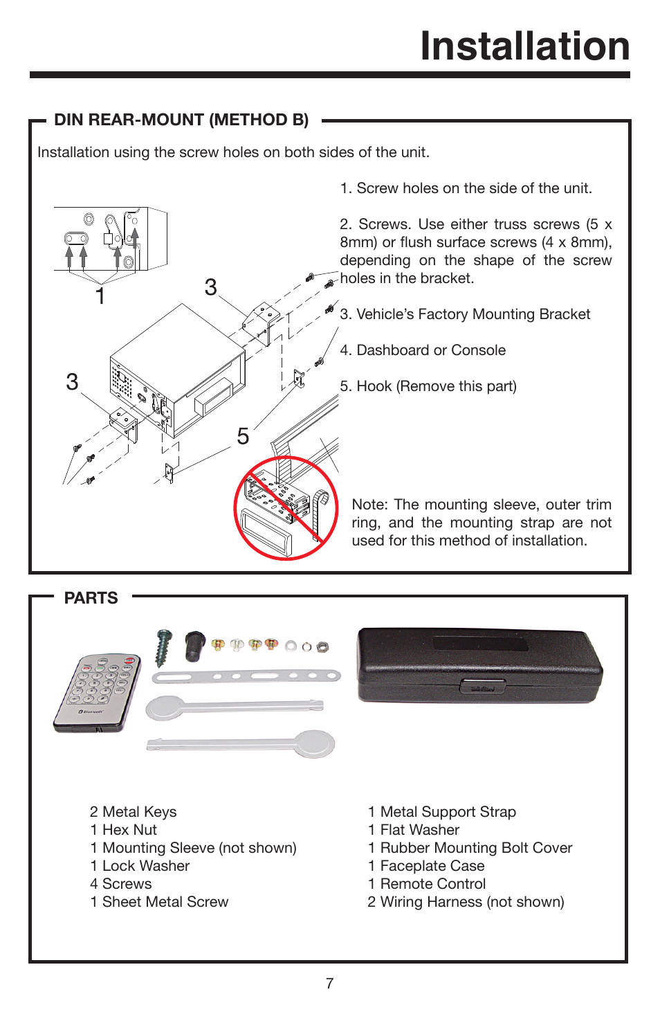 Installation | Elite Bluetooth VR500CS-BT User Manual | Page 7 / 24