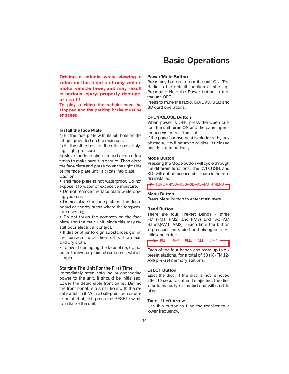 Basic operations | Elite VRVD640G User Manual | Page 14 / 68