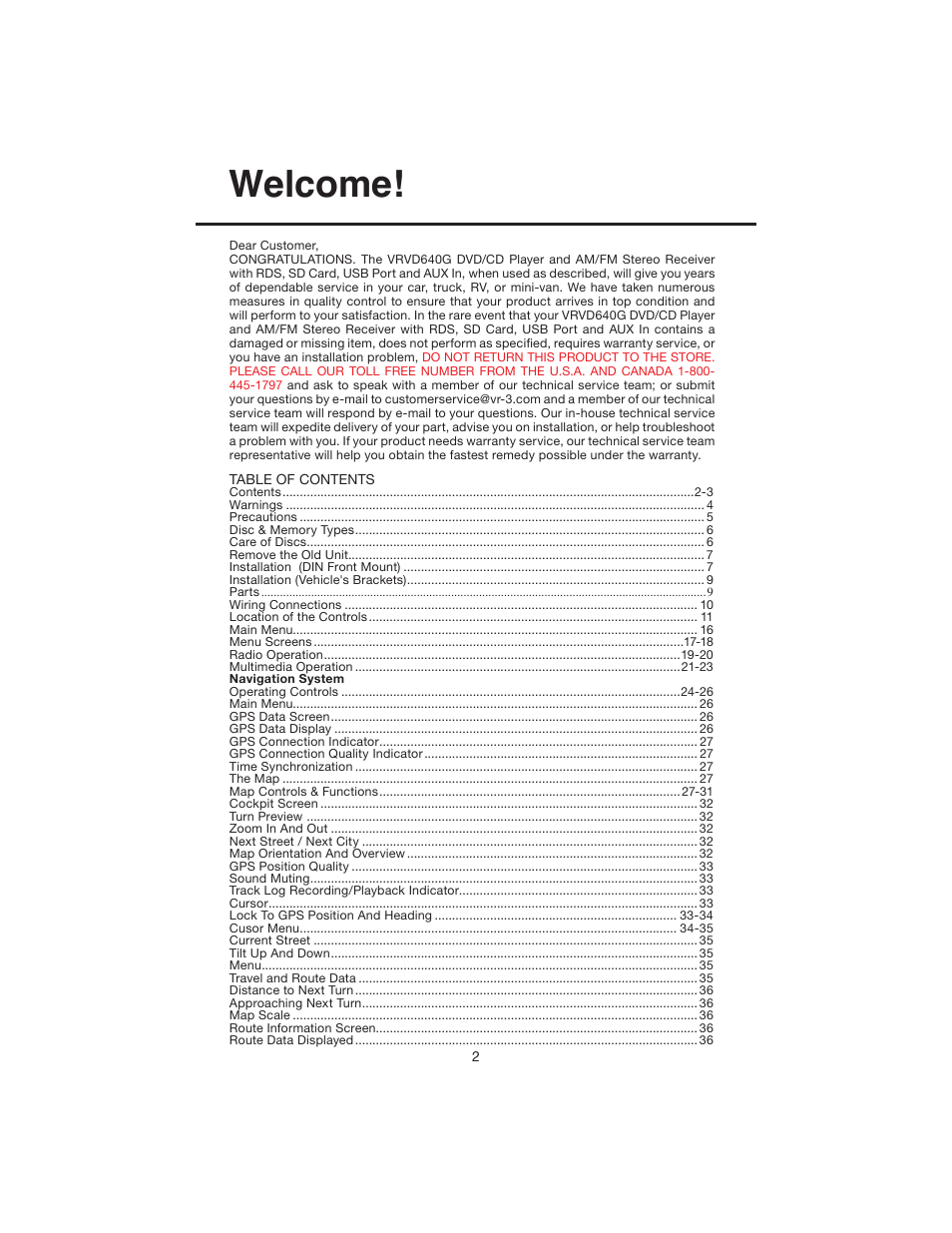 Welcome | Elite VRVD640G User Manual | Page 2 / 68