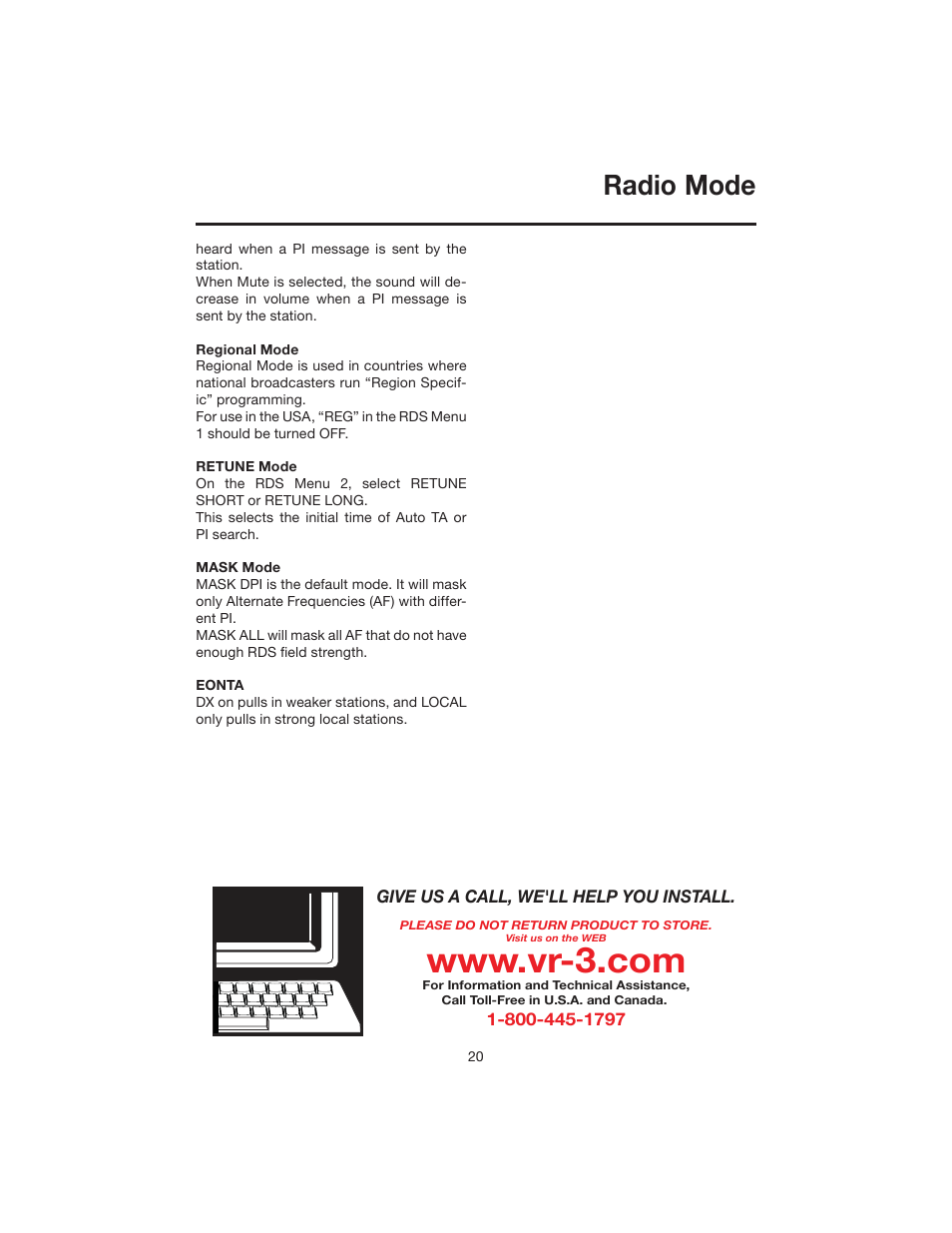 Radio mode | Elite VRVD640G User Manual | Page 20 / 68