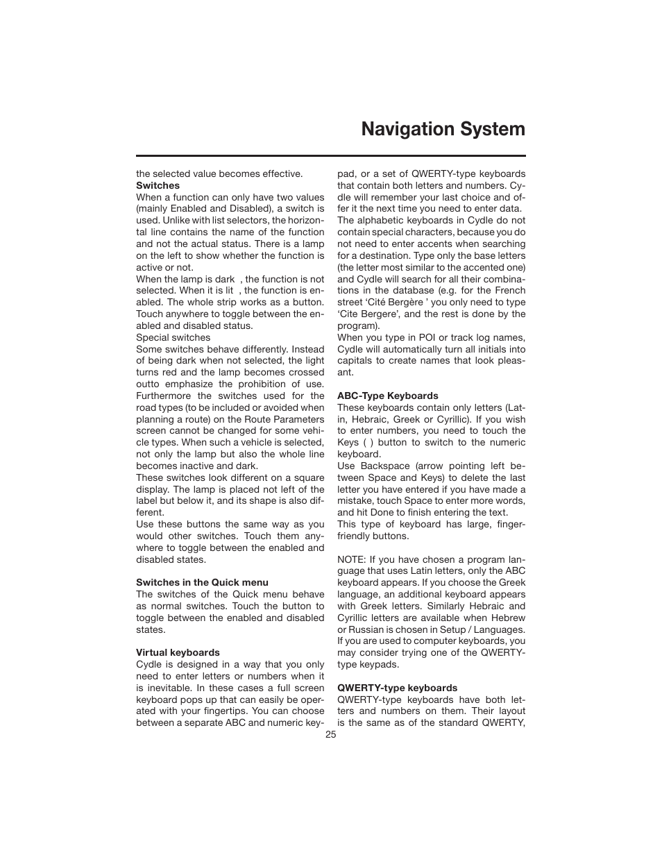 Navigation system | Elite VRVD640G User Manual | Page 25 / 68