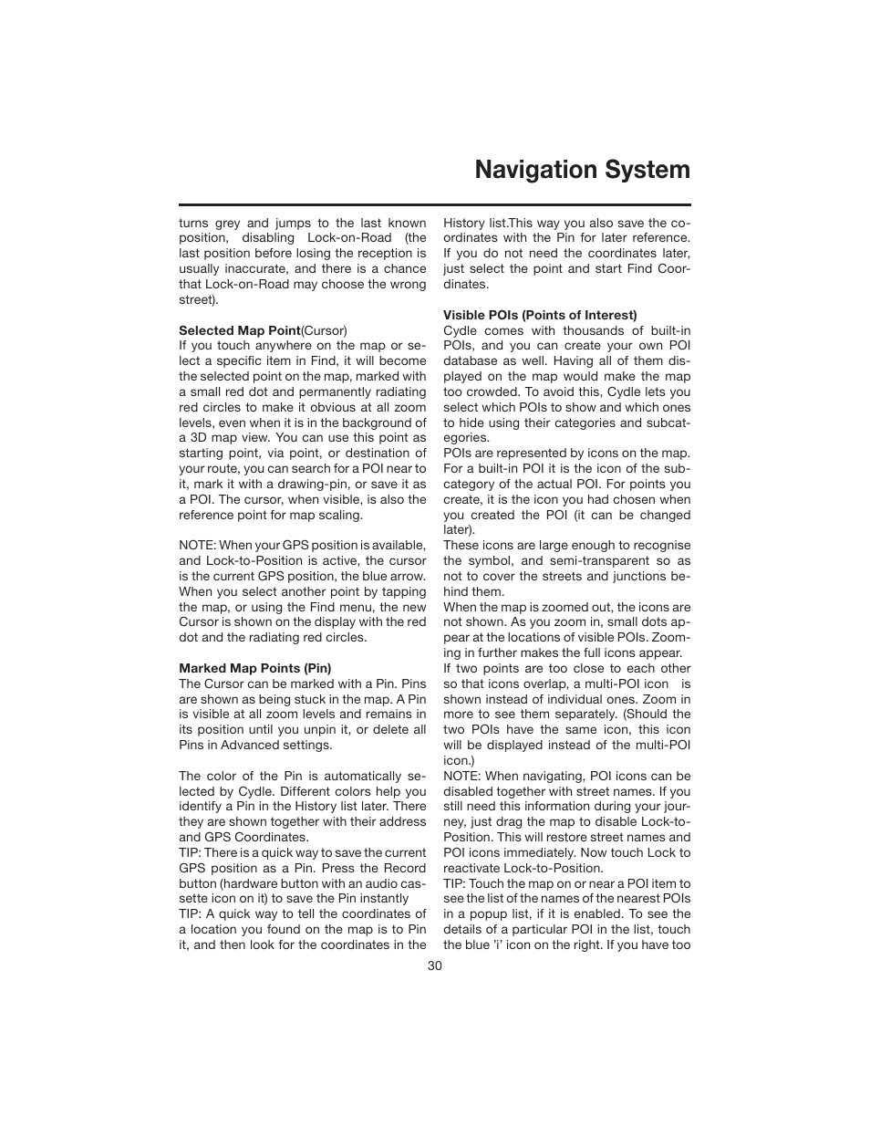Navigation system | Elite VRVD640G User Manual | Page 30 / 68