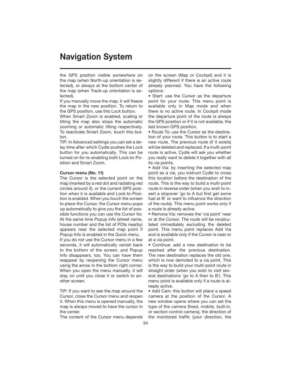 Navigation system | Elite VRVD640G User Manual | Page 34 / 68